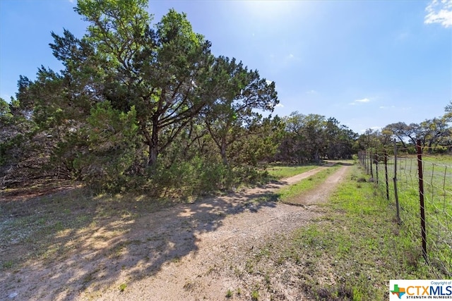 view of road featuring a rural view