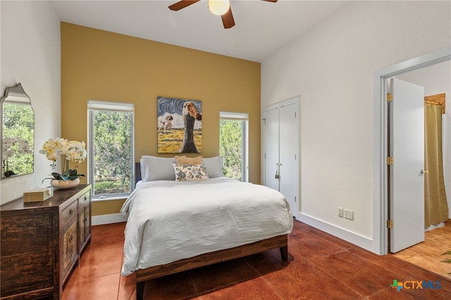 10329 Montanio Dr, New Braunfels, TX 78132 - bedroom featuring baseboards and ceiling fan