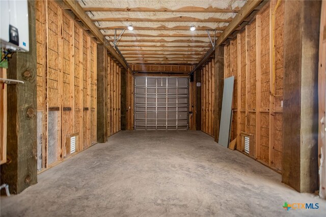 garage with water heater