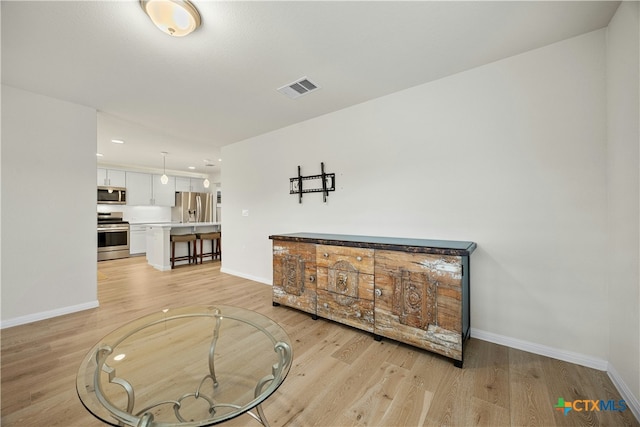 interior space featuring light hardwood / wood-style floors