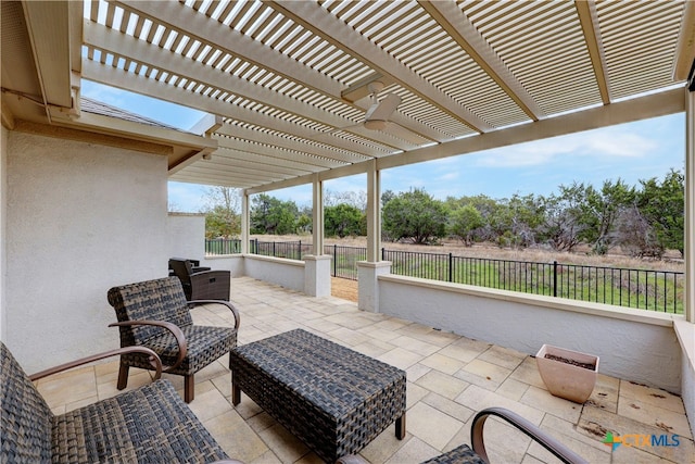 view of patio / terrace featuring a pergola