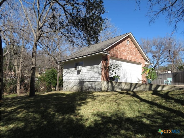 view of property exterior featuring a yard