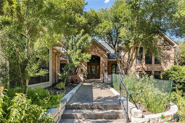 view of front of house with french doors