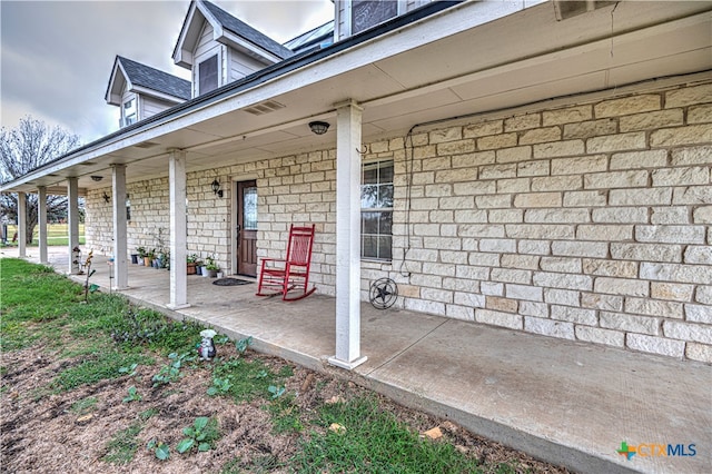 view of patio / terrace featuring covered porch