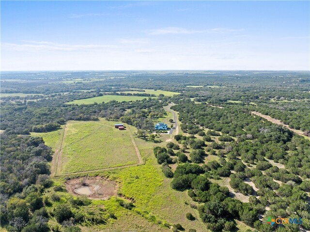 aerial view featuring a rural view