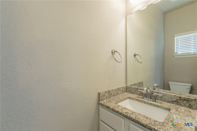 bathroom with toilet and vanity