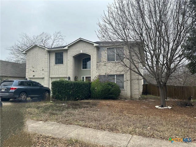 view of front property with a garage