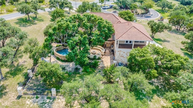 1027 Las Brisas Dr, Canyon Lake, TX 78133 - view from above of property with a pool