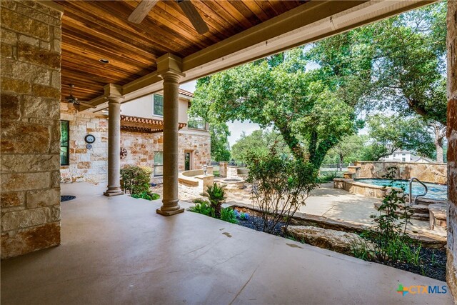 view of patio / terrace with ceiling fan