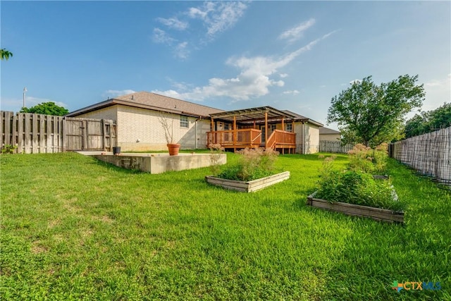 832 Saint James, Seguin, TX 78155 - rear view of property with a garden and a wooden deck