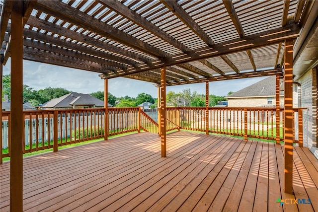 832 Saint James, Seguin, TX 78155 - wooden deck with a pergola and a fenced backyard
