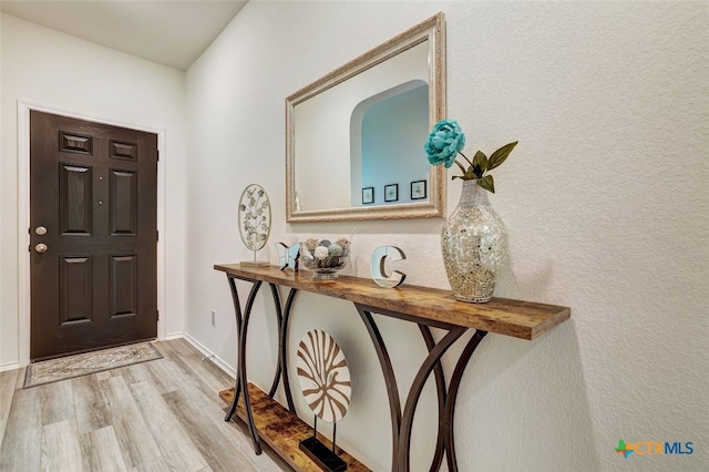 401 Thunder Valley Trl, Georgetown, TX 78626 - foyer with wood finished floors and baseboards