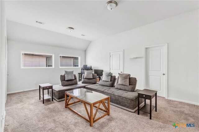 15651 Baronial Castle Dr, Humble, TX 77346 - living room with lofted ceiling and light colored carpet