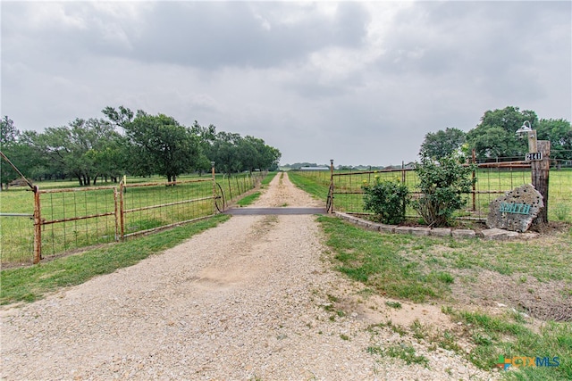 view of street with a rural view