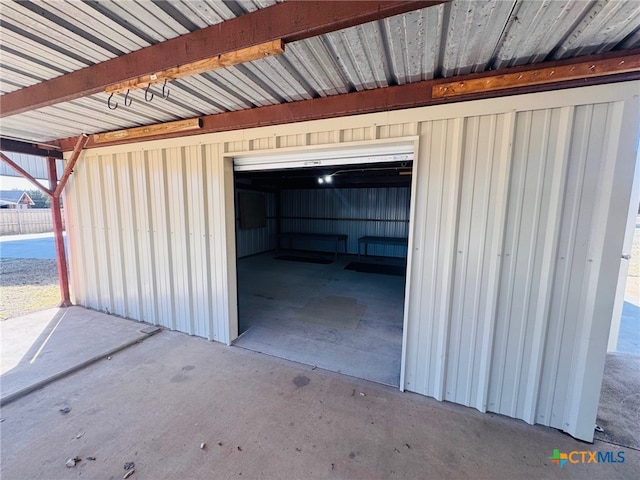 view of garage