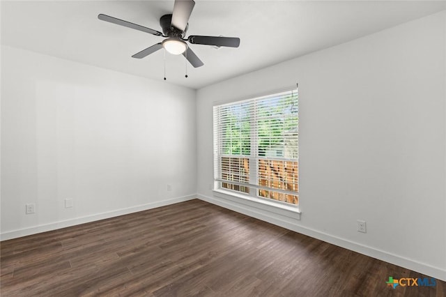 3002 Arrowhead Dr, Temple, TX 76502 - empty room with wood finished floors, baseboards, and a ceiling fan