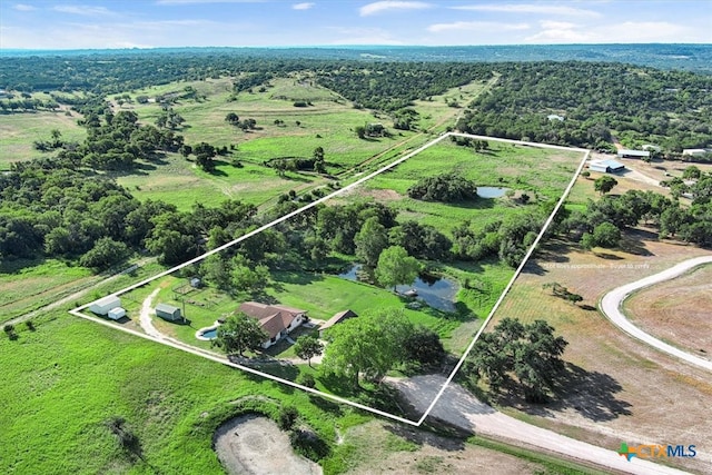 bird's eye view featuring a rural view