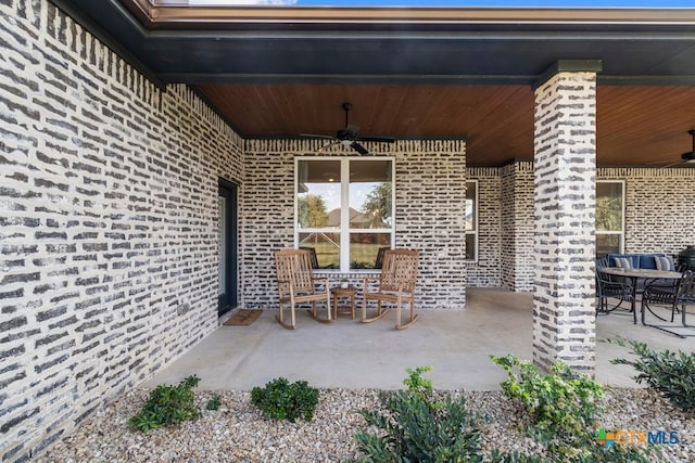 view of patio / terrace with ceiling fan