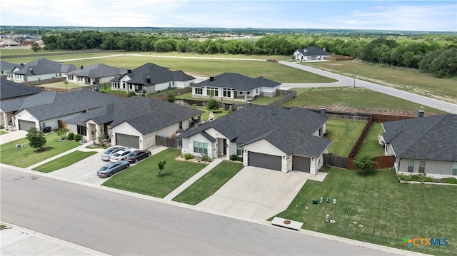 aerial view featuring a residential view