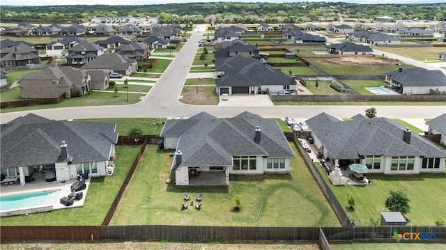aerial view with a residential view