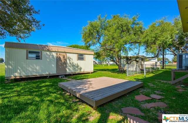 view of yard featuring a deck