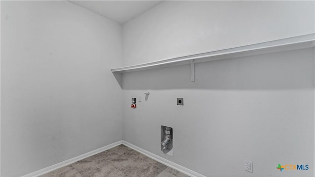 300 Jacks Pl, Seguin, TX 78155 - laundry room featuring electric dryer hookup, baseboards, gas dryer hookup, and washer hookup