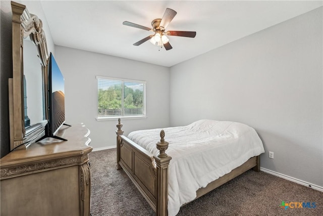 3225 Vineyard Trl, Harker Heights, TX 76548 - carpeted bedroom featuring baseboards and ceiling fan