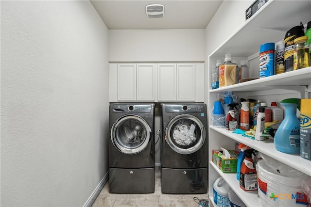 3225 Vineyard Trl, Harker Heights, TX 76548 - laundry room with washing machine and clothes dryer and cabinet space