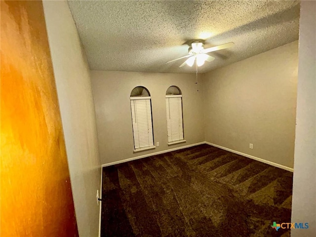 101 Chantilly St, Victoria, TX 77904 - carpeted empty room featuring ceiling fan, a textured ceiling, and baseboards