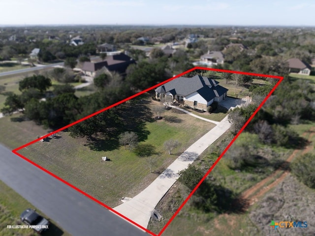 750 Cambridge Dr, New Braunfels, TX 78132 - aerial view of property and surrounding area featuring property parcel outlined