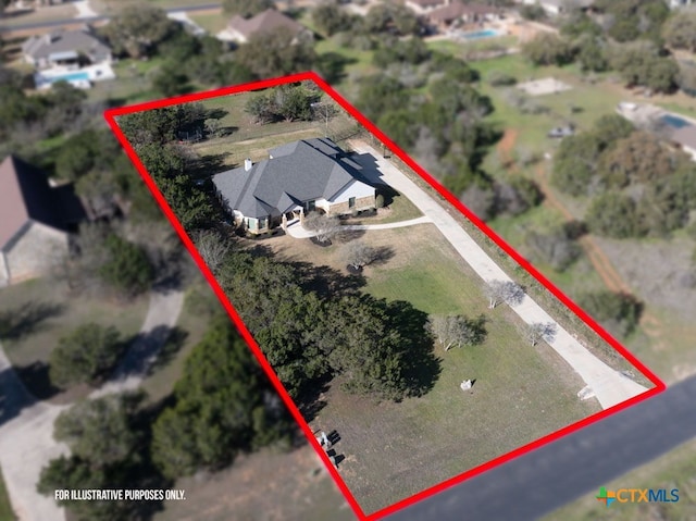 750 Cambridge Dr, New Braunfels, TX 78132 - view from above of property featuring property parcel outlined