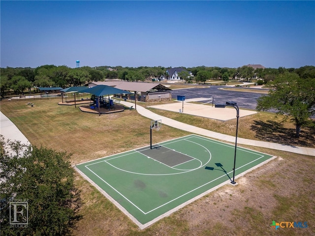 750 Cambridge Dr, New Braunfels, TX 78132 - view of basketball court featuring a lawn and community basketball court
