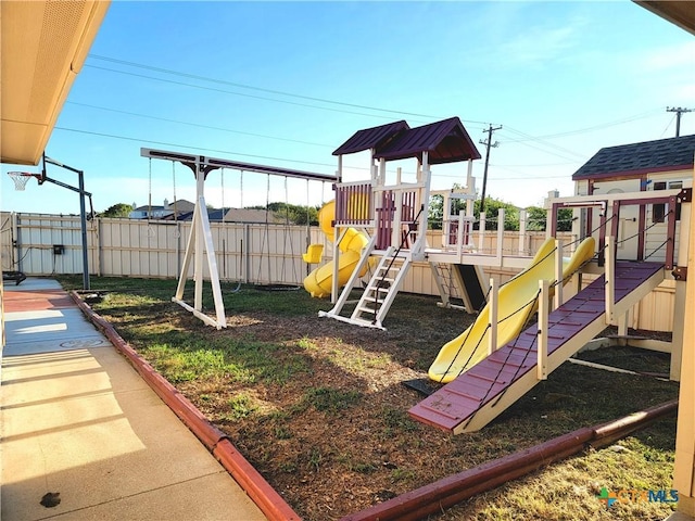 view of playground with fence