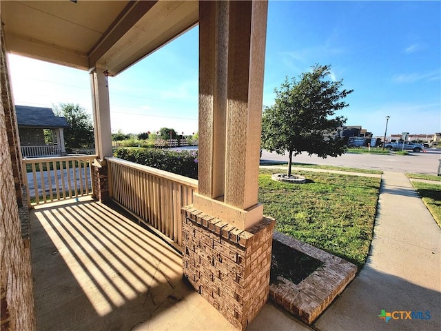 exterior space with covered porch