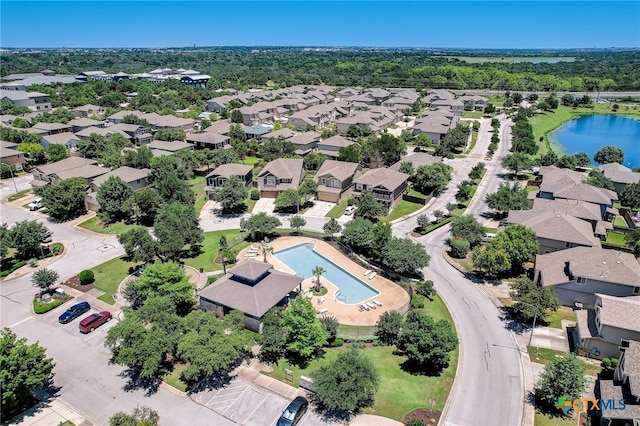 8713 Blackvireo Dr, Austin, TX 78729 - drone / aerial view with a water view and a residential view