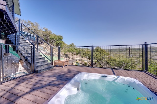 482 Dusty Saddle, Canyon Lake, TX 78133 - wooden deck with stairs
