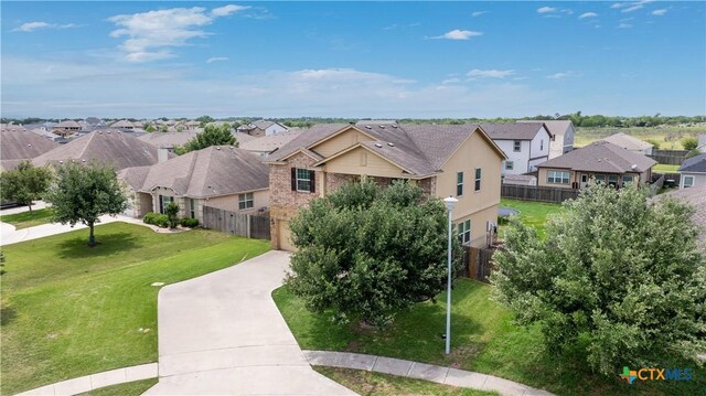 drone / aerial view with a residential view