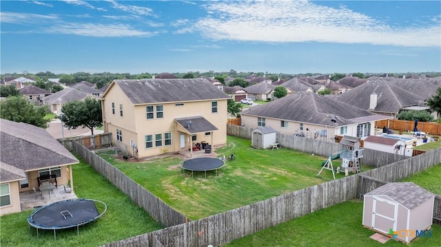aerial view with a residential view