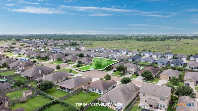drone / aerial view with a residential view
