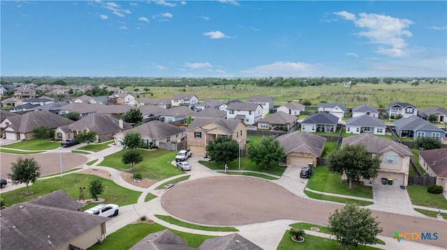 bird's eye view with a residential view