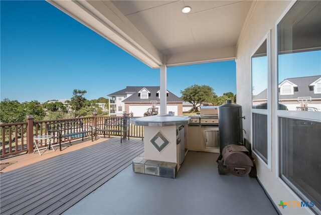 115 Scarlet Ct, Canyon Lake, TX 78133 - wooden deck with a grill