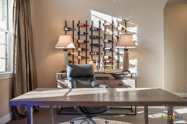 465 Linden Loop, Driftwood, TX 78619 - office area with arched walkways and baseboards