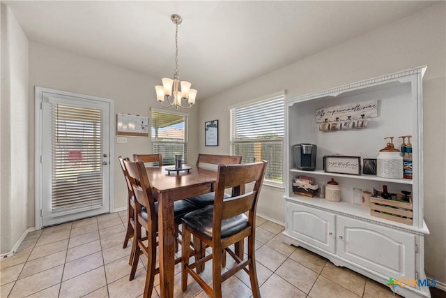406 Coby, Troy, TX 76579 - dining area featuring light tile patterned floors and a chandelier