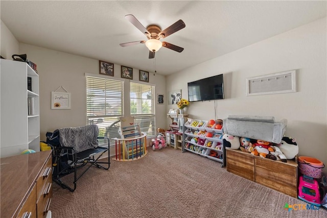 406 Coby, Troy, TX 76579 - playroom with a ceiling fan and carpet