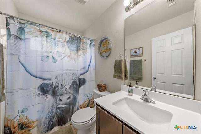 406 Coby, Troy, TX 76579 - bathroom featuring vanity and curtained shower