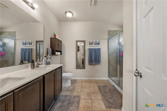 406 Coby, Troy, TX 76579 - full bath with double vanity, a shower stall, and tile patterned floors