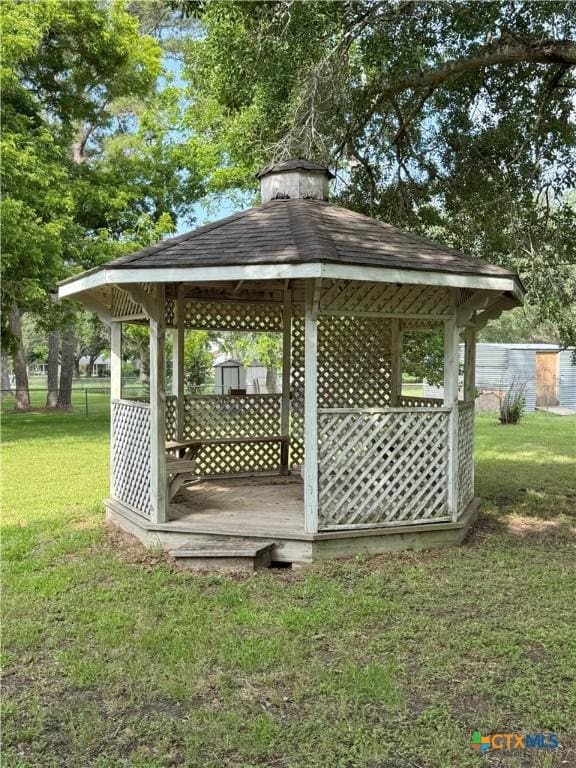 view of outdoor structure featuring a gazebo