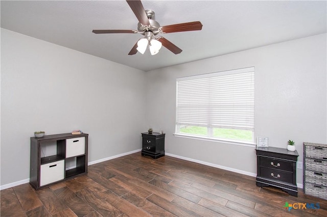 2324 Bellmont, Temple, TX 76504 - miscellaneous room with a ceiling fan, wood finished floors, and baseboards