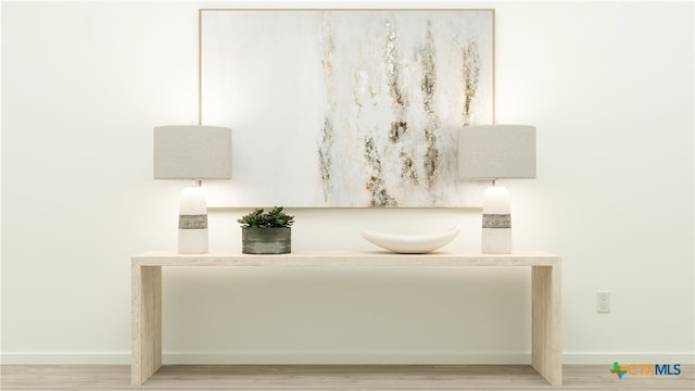 interior details featuring baseboards and wood finished floors