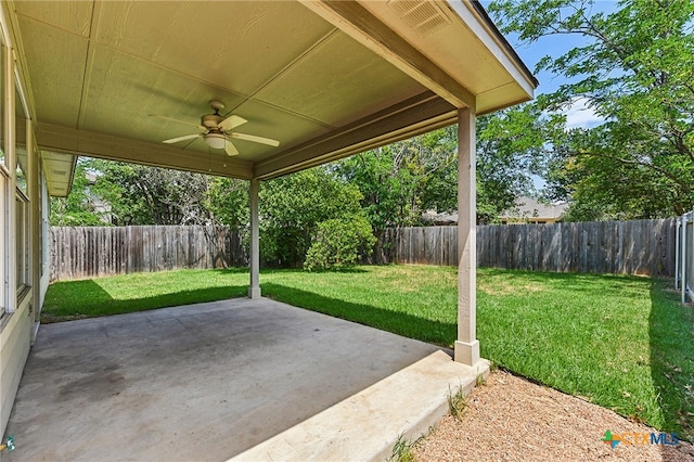 8430 Alvin High Ln, Austin, TX 78729 - view of patio featuring ceiling fan